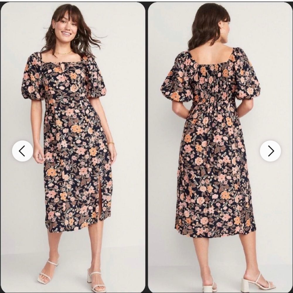 Old navy dress size L puff sleeve